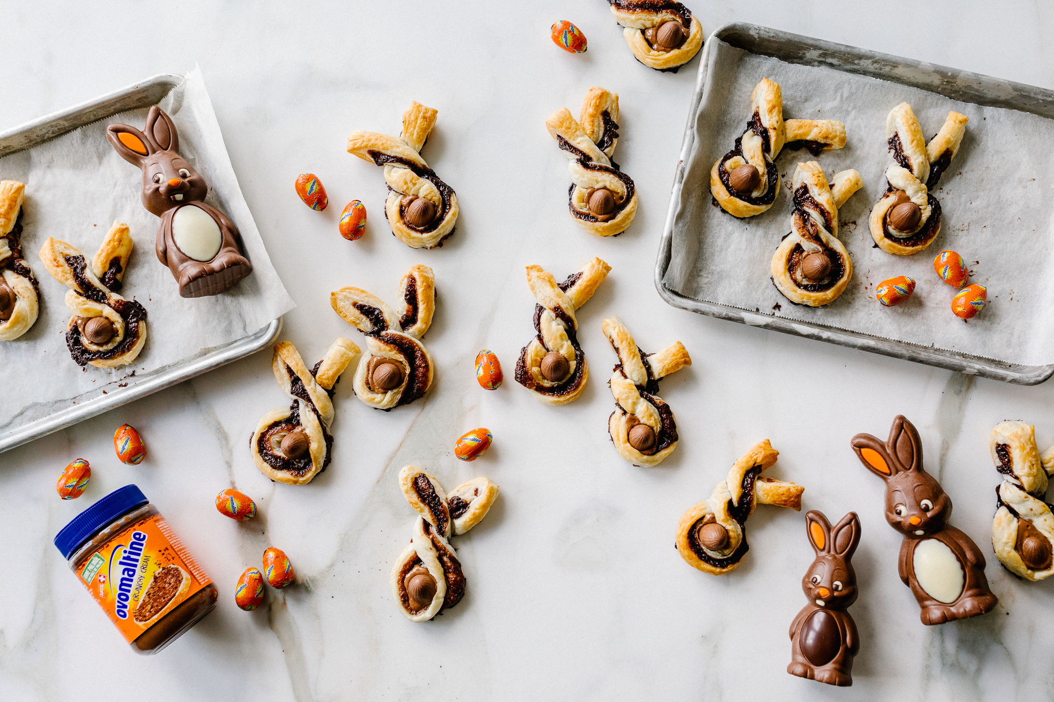 Coniglietti di pasta sfoglia dolci - coniglietti pasquali